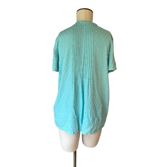 Soft Surroundings Turquoise Coastal Offshore Pintuck Textured Tunic Top Size PM - Picture 3 of 10
